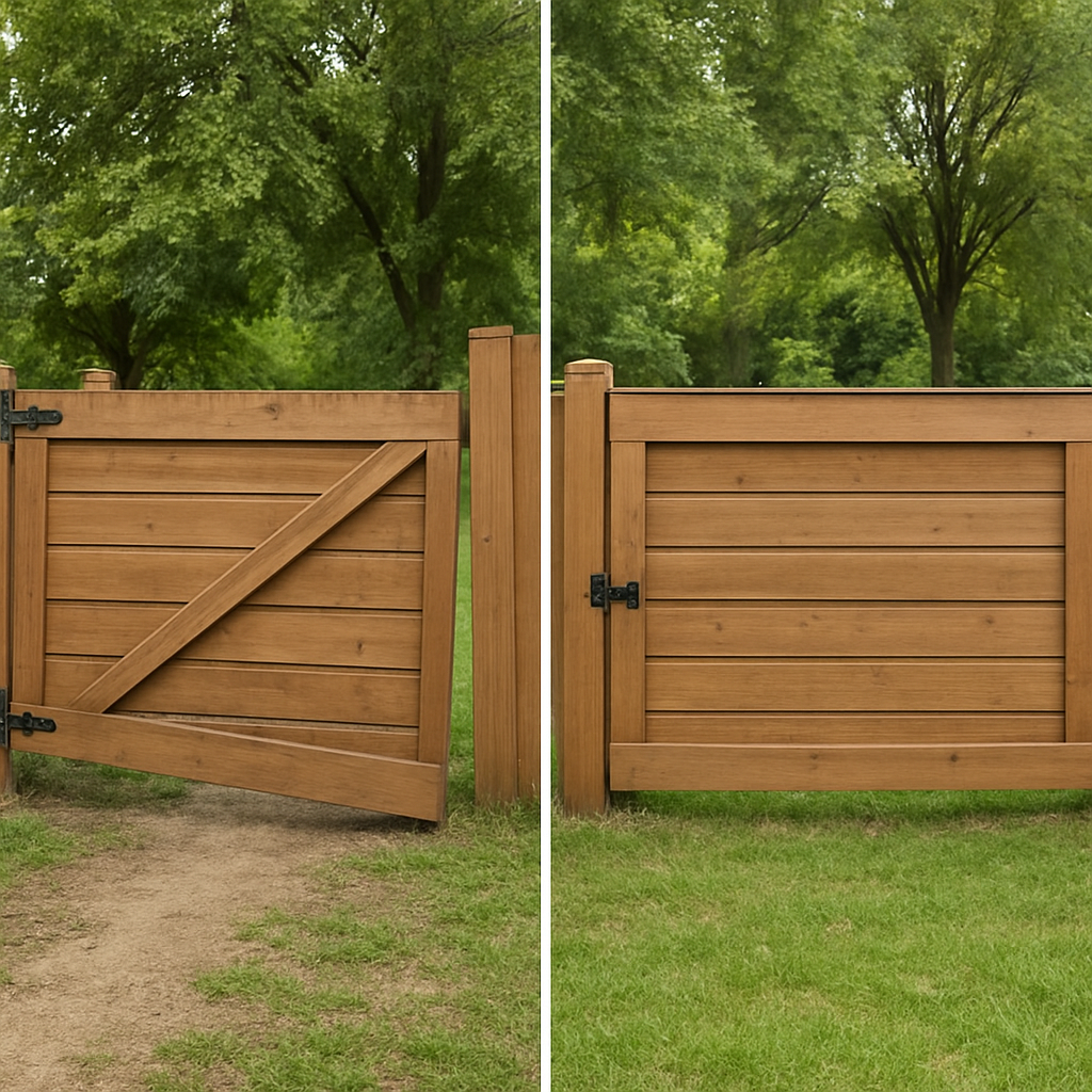 Two horizontal wood gate