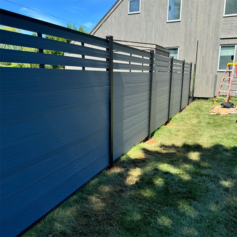 gray semi-privacy fencing