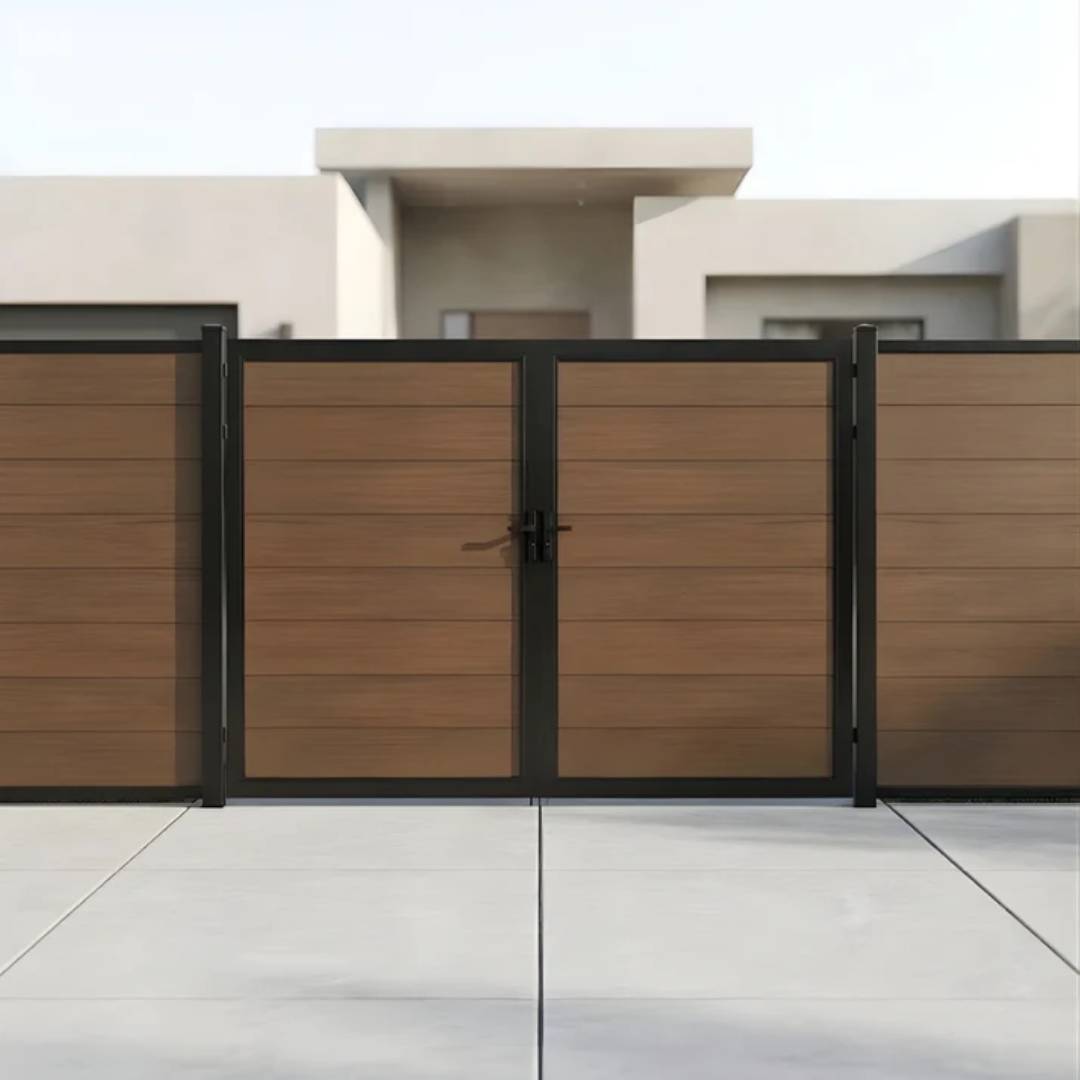 10ft Wide Composite Privacy Gate – Rust-Proof Aluminum Frame Set