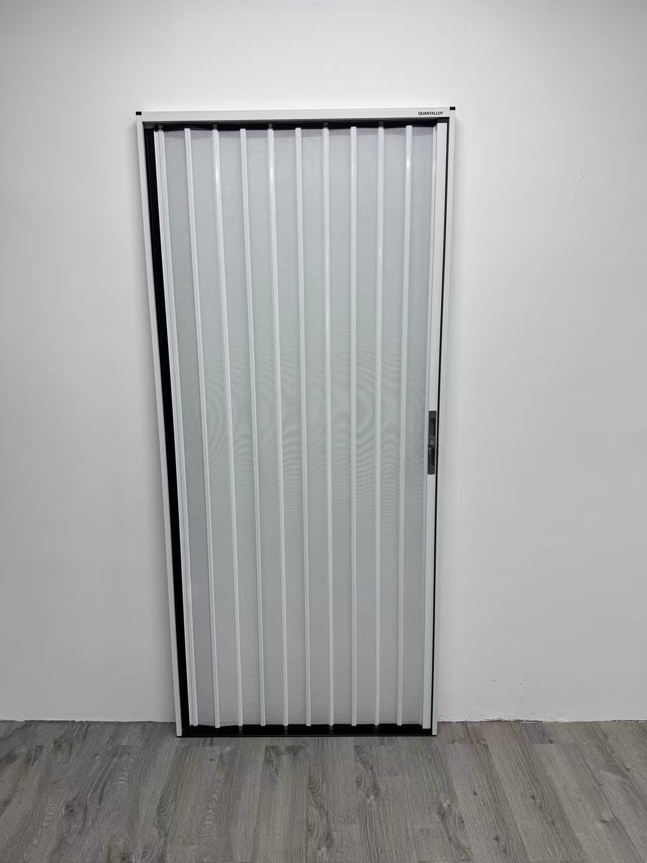 Quantalloy Retractable Screen Door 36" x 79.92" Aluminum Sliding Door with Lock, Magnetic Closure for Front & Patio Doors, Pet Proof