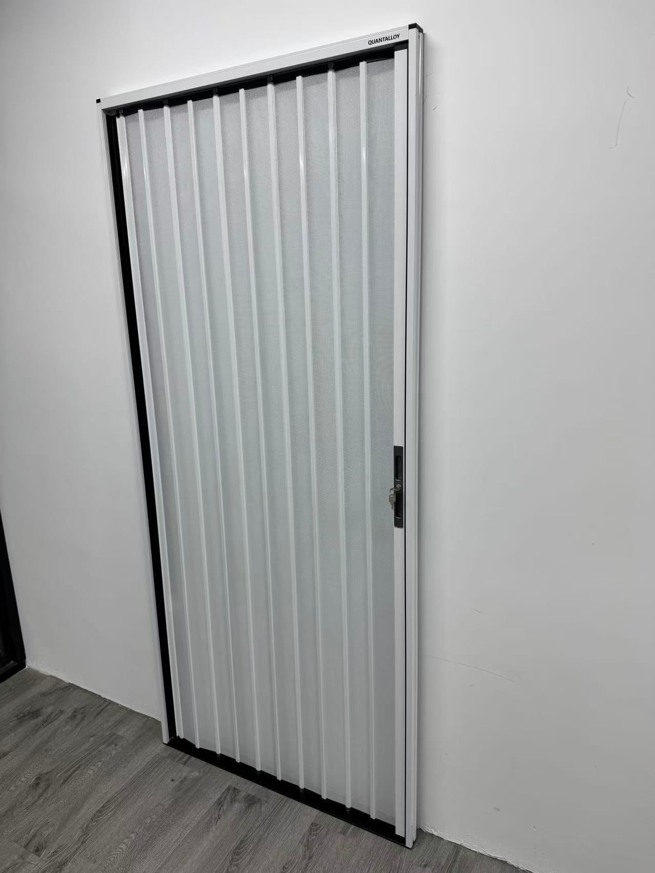 Quantalloy Retractable Screen Door 36" x 79.92" Aluminum Sliding Door with Lock, Magnetic Closure for Front & Patio Doors, Pet Proof