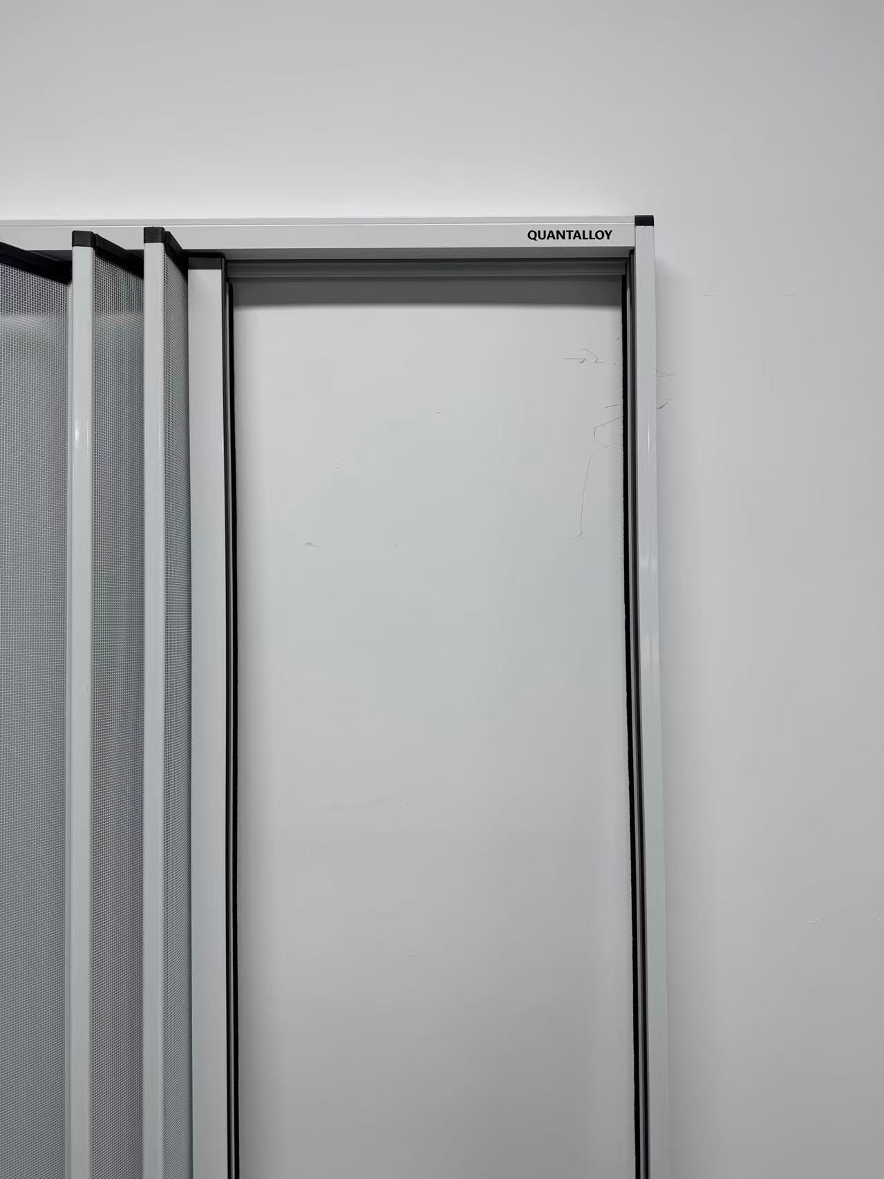 Quantalloy Retractable Screen Door 36" x 79.92" Aluminum Sliding Door with Lock, Magnetic Closure for Front & Patio Doors, Pet Proof