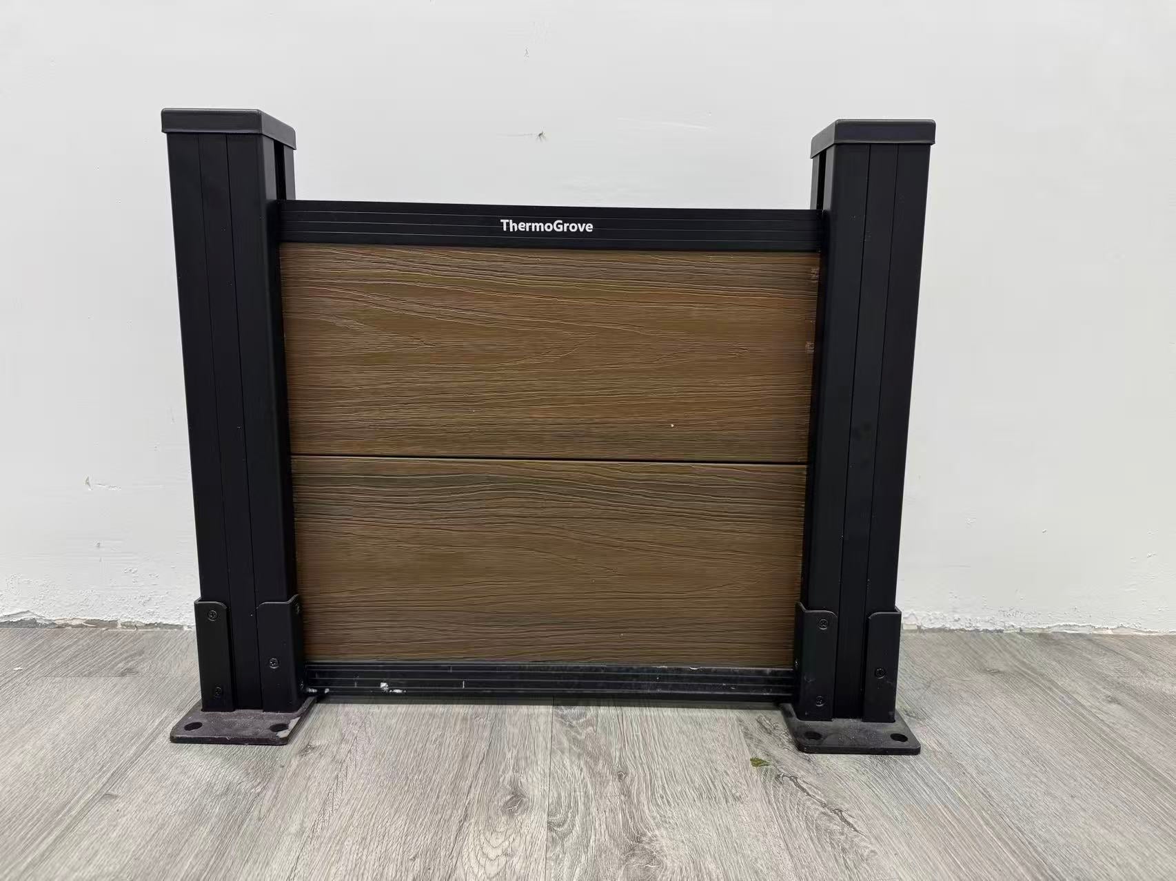 ThermoGrove Brown Composite Fence with Post Kit | Durable Outdoor Privacy Fence Panels for Backyard, Garden, Patio, Easy Installation