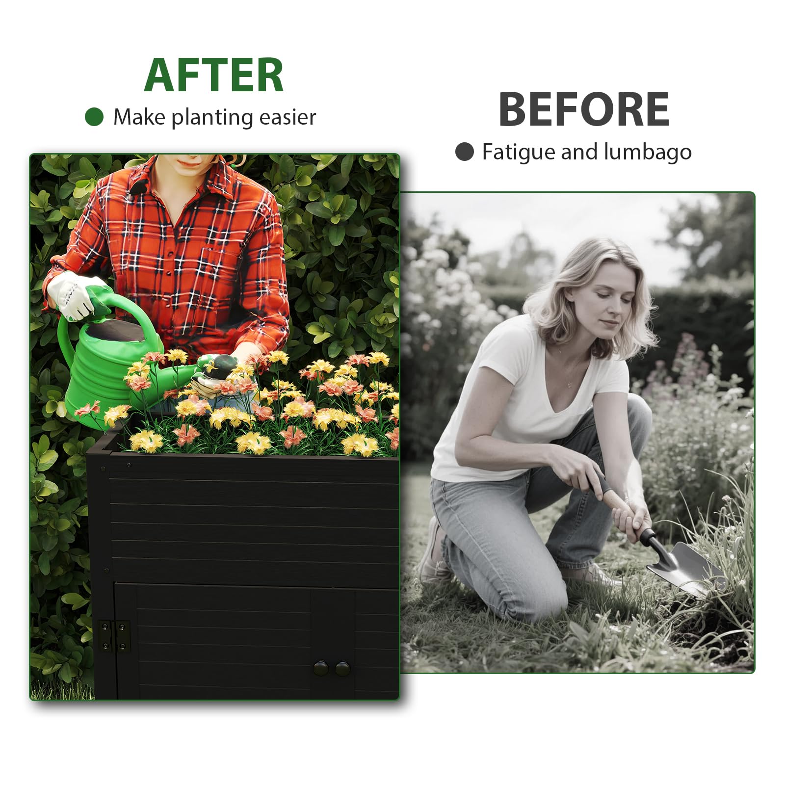 35"x14"x35" Raised Bed with Storage Under