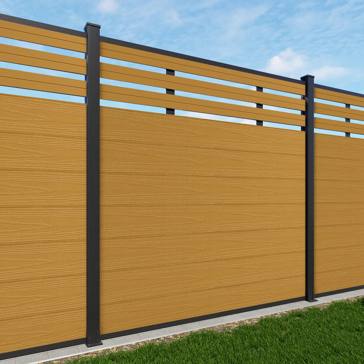 6' x 6' Slat Top Semi-Privacy Composite Fence Panel