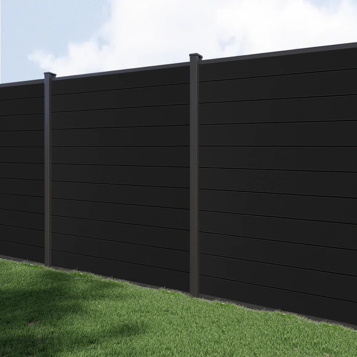 6ft W x 6ft/8ft H Black Aluminum Privacy Fence Panel, Waterproof & UV Resistant Outdoor Fencing for Backyard, Garden, and Patio