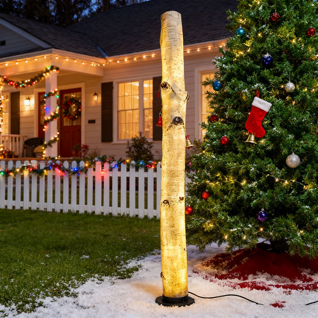 artificial birch tree lamp for Christmas and Halloween