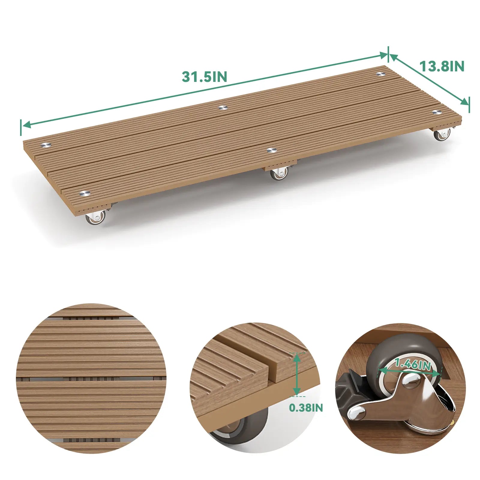 Courtyardmart 13.8in x 31.5in Plant Stand Bench Indoor Corner Display Base for Living Room Balcony Patio Garden, 150lbs Capacity Rectangular Plant Holder