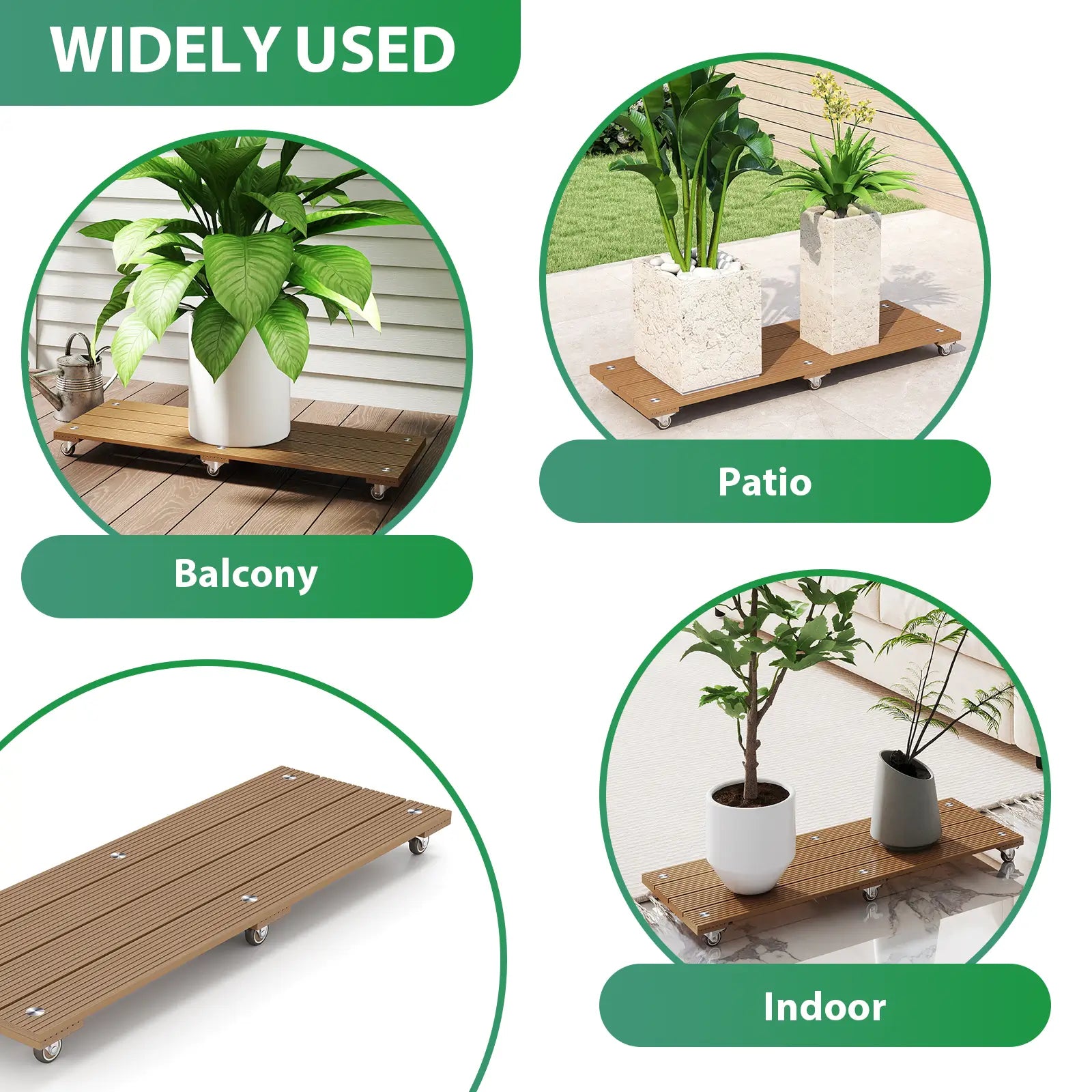 Courtyardmart 13.8in x 31.5in Plant Stand Bench Indoor Corner Display Base for Living Room Balcony Patio Garden, 150lbs Capacity Rectangular Plant Holder