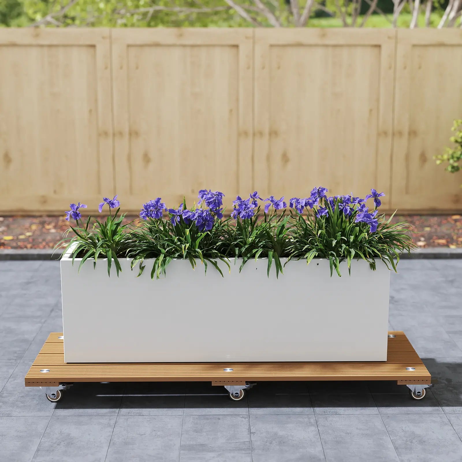 Courtyardmart 13.8in x 31.5in Plant Stand Bench Indoor Corner Display Base for Living Room Balcony Patio Garden, 150lbs Capacity Rectangular Plant Holder