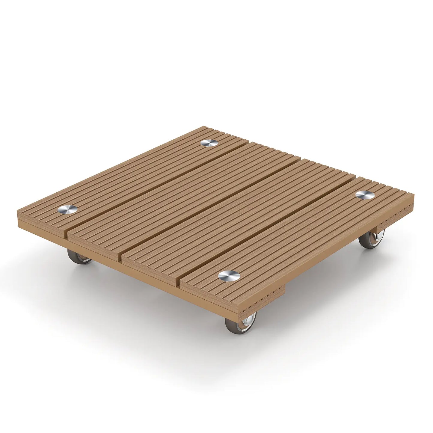 Courtyardmart 15.7in x 15.7in Square Plant Stand with Wheels for Indoor Corner Living Room Balcony Garden Patio Plant Display Base Holder Rack