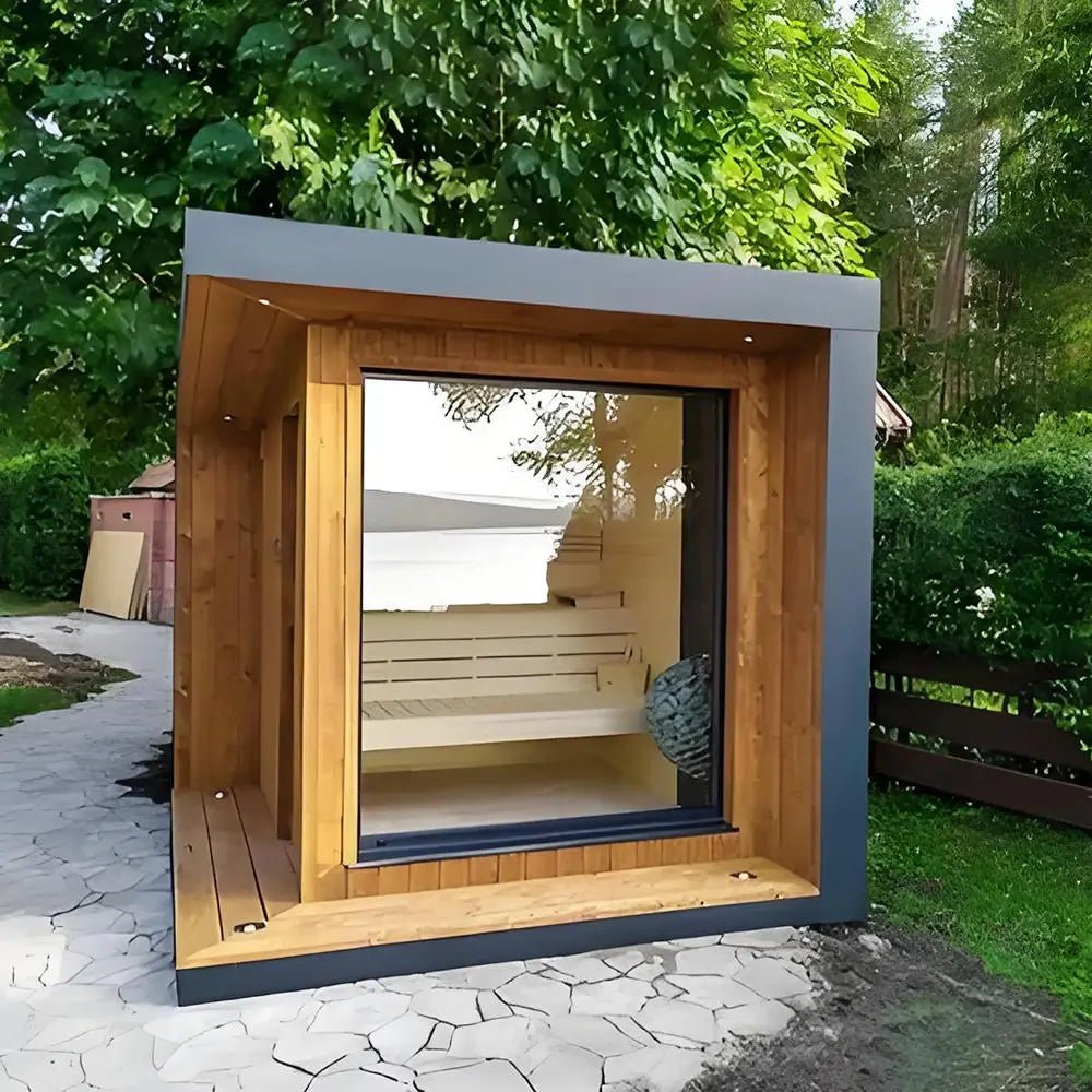 Courtyardmart 4-Person Cedar Wood Outdoor Sauna with Graphene Heating, Personal Indoor Luxury Spa for Home and Gym, Best Home and Outdoor Saunas Experience