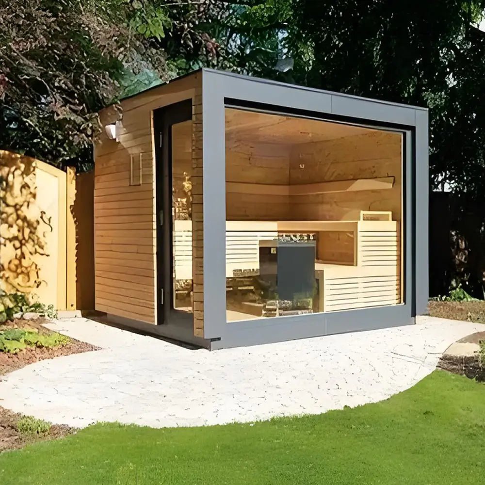 Courtyardmart 4-Person Cedar Wood Outdoor Sauna with Graphene Heating, Personal Indoor Luxury Spa for Home and Gym, Best Home and Outdoor Saunas Experience