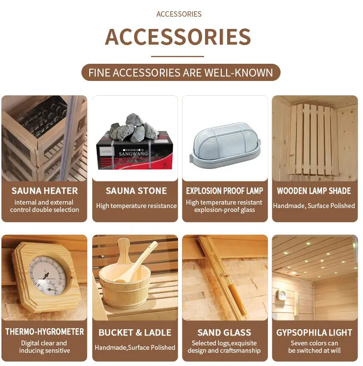 Courtyardmart 4-Person Cedar Wood Outdoor Sauna with Graphene Heating, Personal Indoor Luxury Spa for Home and Gym, Best Home and Outdoor Saunas Experience