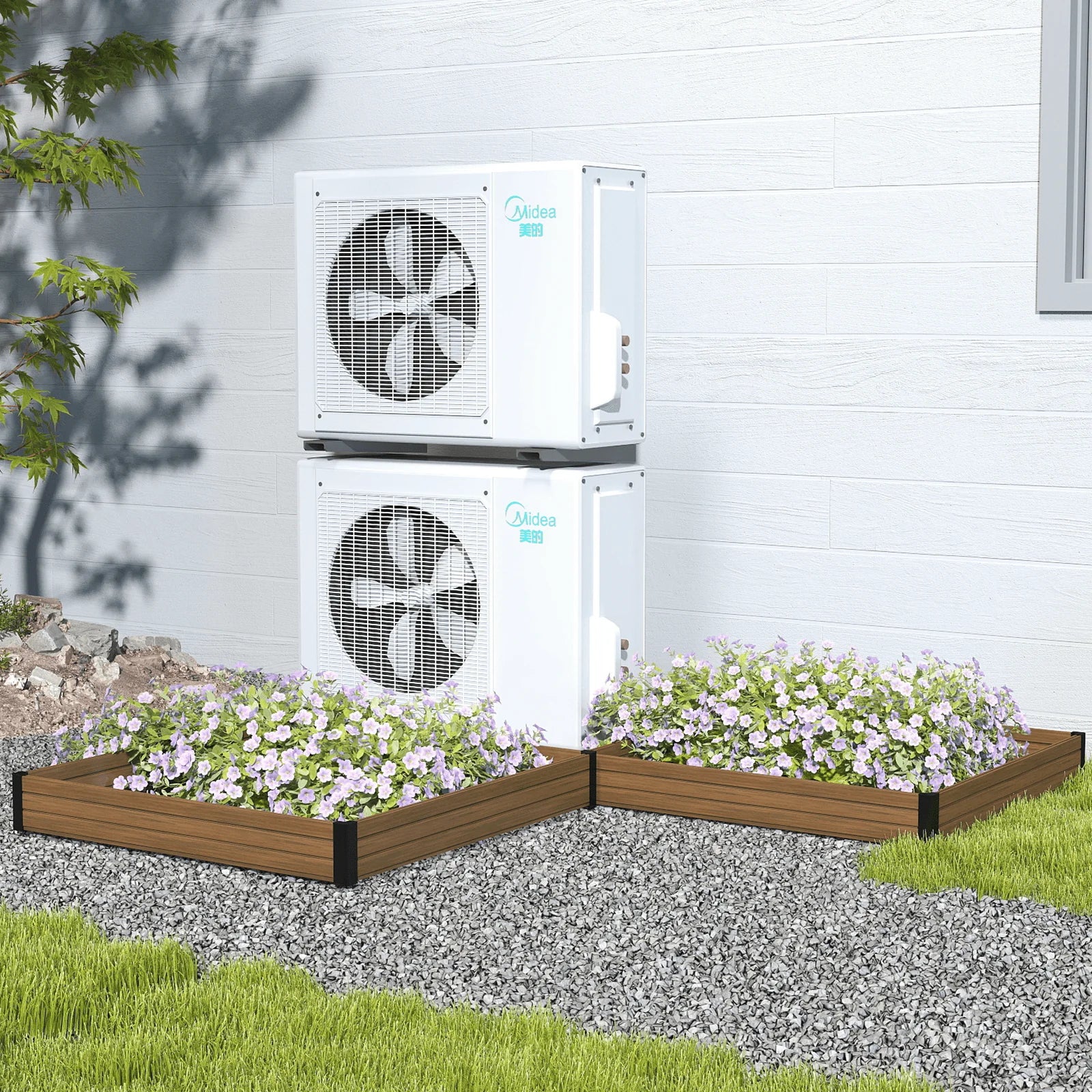 Courtyardmart 47.2in x 47.2in Square Outdoor Garden Box Raised Planter Bed Above Ground Garden Bed for Flowers or Vegetables in Backyard Patio Balcony or Garden