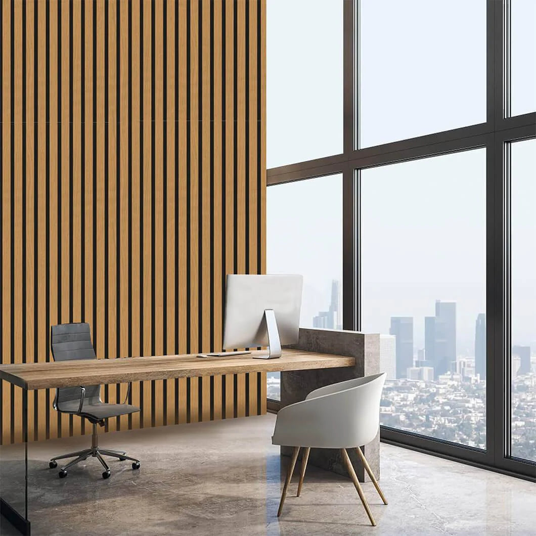 Courtyardmart 47in Wall Panels with Decorative Slat Design and Acoustic Function Available in 4 Classic Colors for Modern Homes or Office Walls