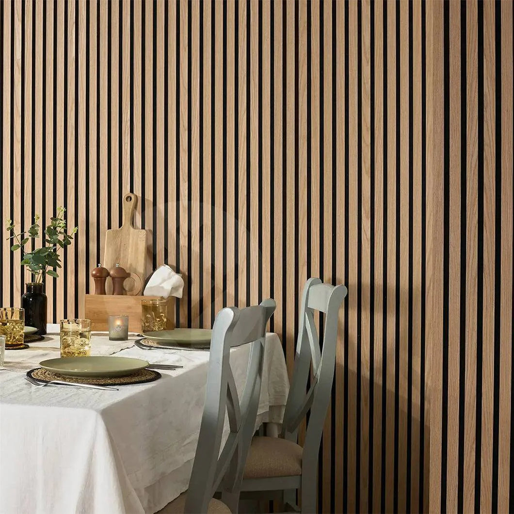 Courtyardmart 47in Wall Panels with Decorative Slat Design and Acoustic Function Available in 4 Classic Colors for Modern Homes or Office Walls