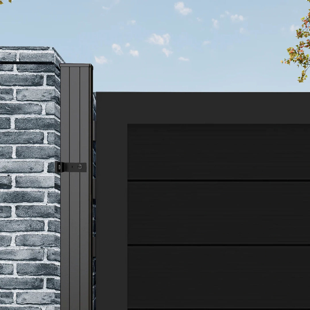 Heavy-duty aluminum privacy gate for patio and backyard use