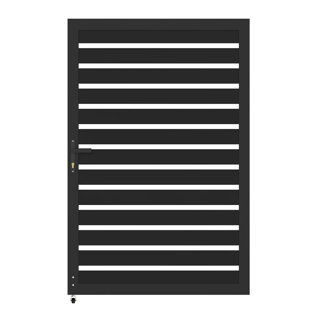 Courtyardmart aluminum privacy gate single door black finish
