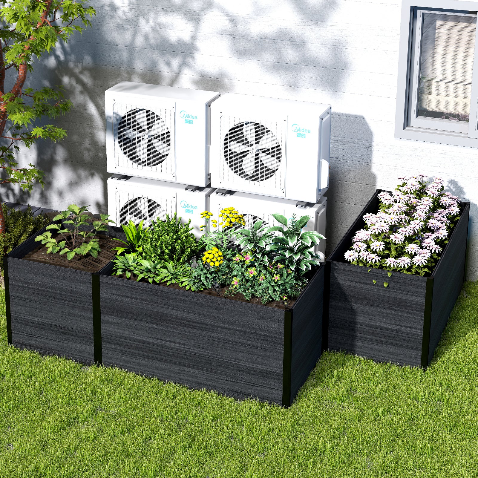 Courtyardmart 89.4in Large Outdoor Garden Box Raised Planter Bed for Backyard Patio Balcony or Garden Above Ground Flower Vegetable Garden Bed Planter Boxes Outdoor