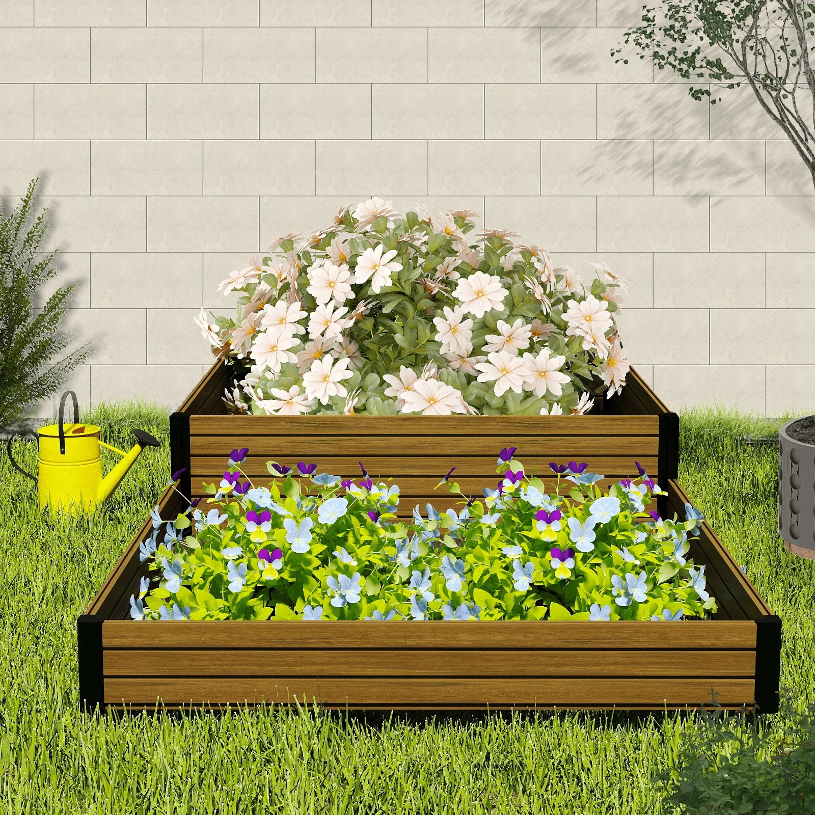 Courtyardmart 94in x 47.2in Large Outdoor Garden Box Raised Planter Bed Above Ground Garden Bed for Flowers or Vegetables for Backyard Patio Balcony or Garden