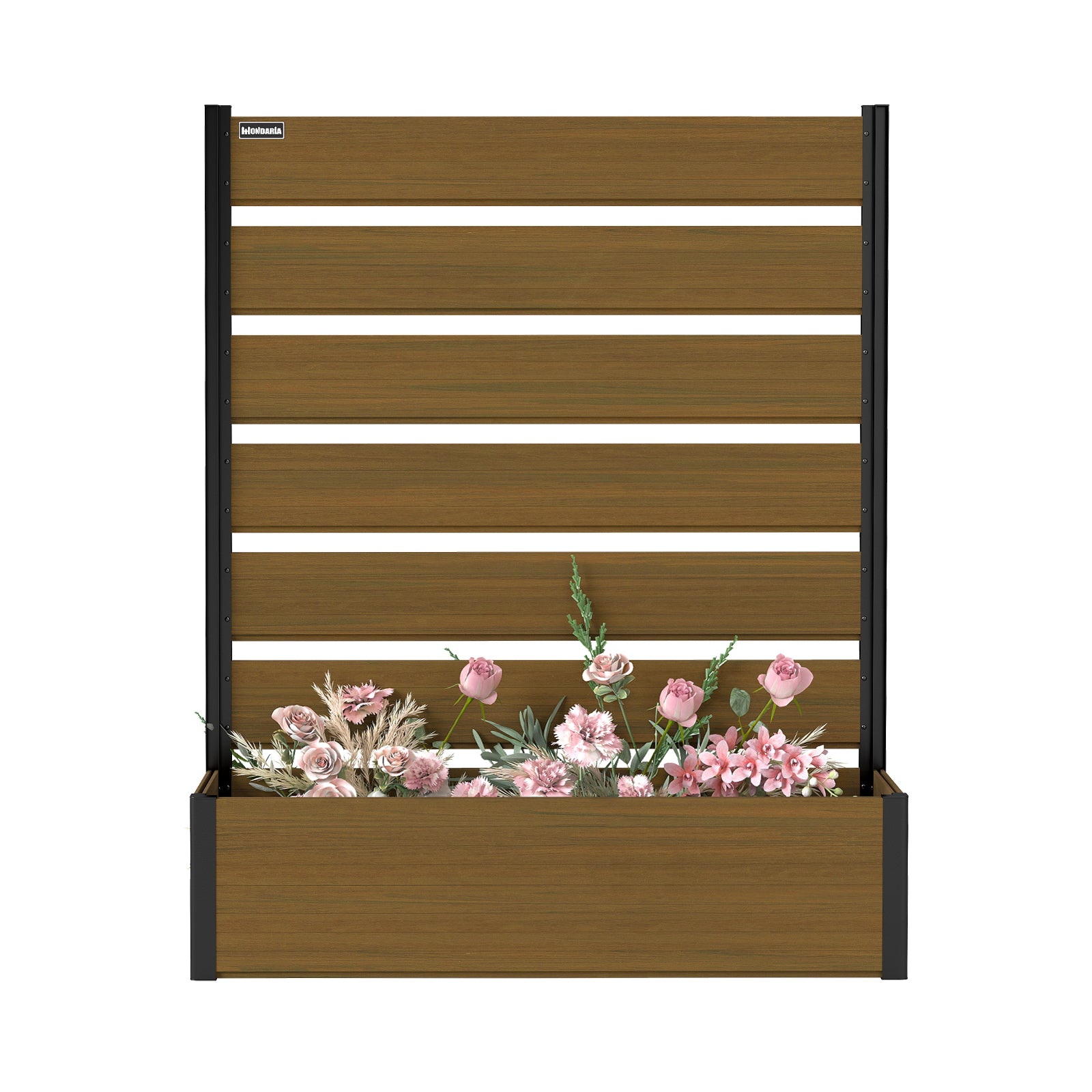 Courtyardmart 47.6in Brown Outdoor Garden Box Raised Planter Bed for Backyard Patio Balcony Garden
