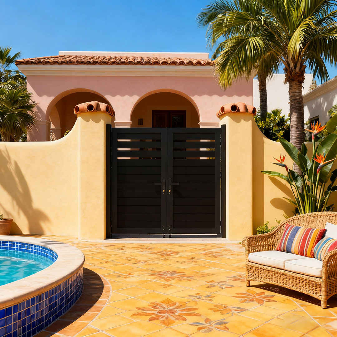 Metal Fence Gate for Residential Yard with Double Swing Design