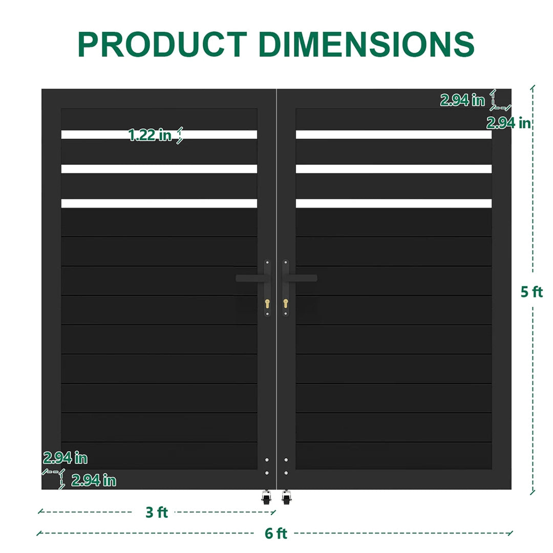 Double Gate Aluminum Fence for Gates for Privacy Fence Applications