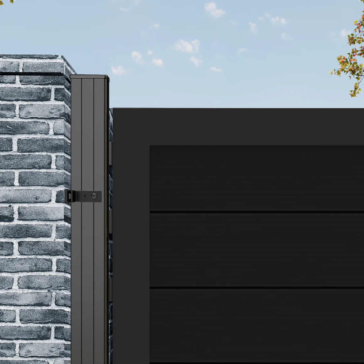 Courtyardmart 6ft x 3ft Black Aluminum Privacy Fence Gate Set Modern Outdoor Entry for Garden Backyard or Patio Strong Durable Fence Gate for Home