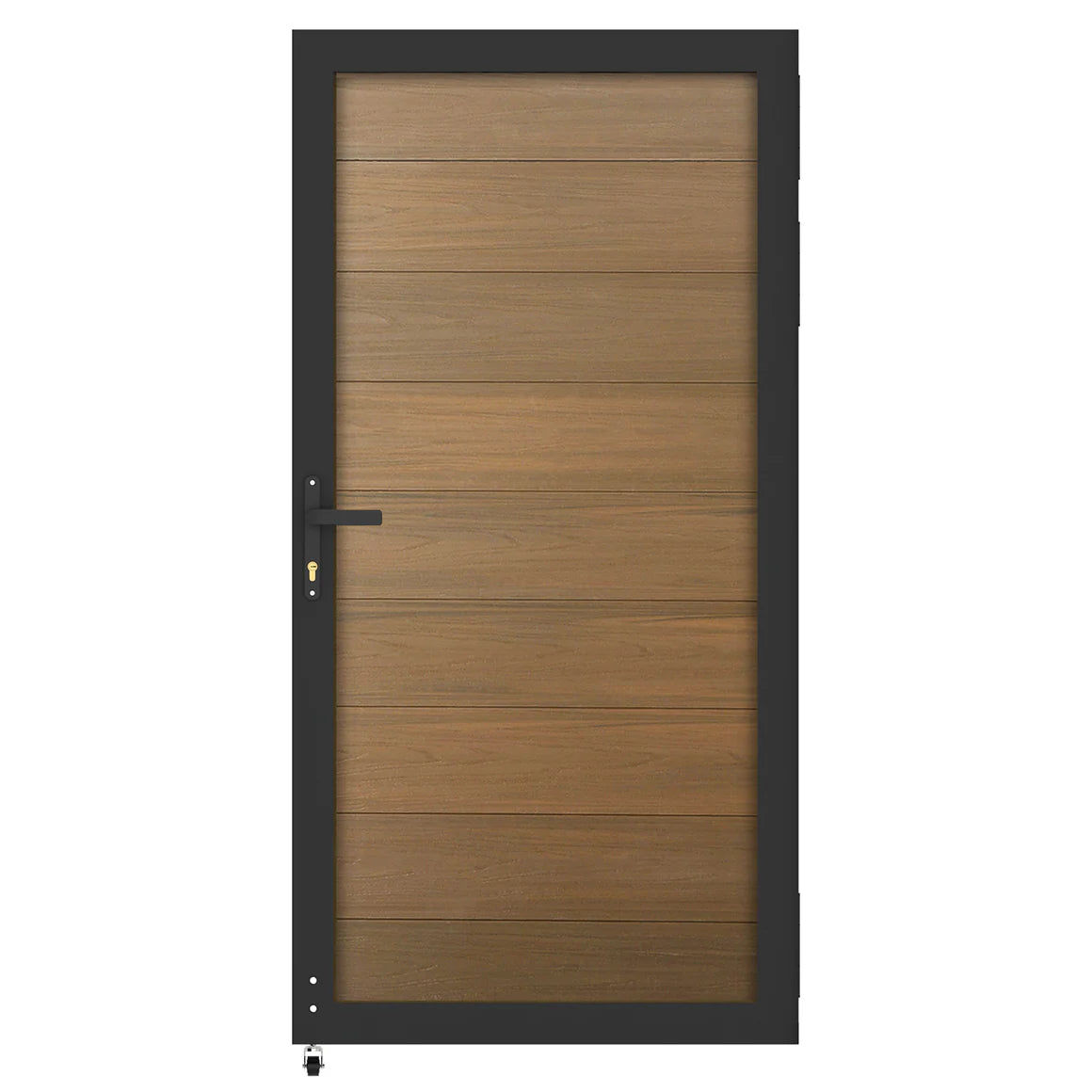Modern single door WPC fence gate for pool area