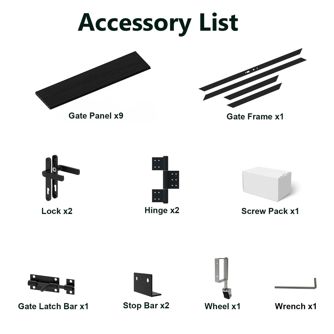 Weather-resistant WPC single swing gate for patio entry