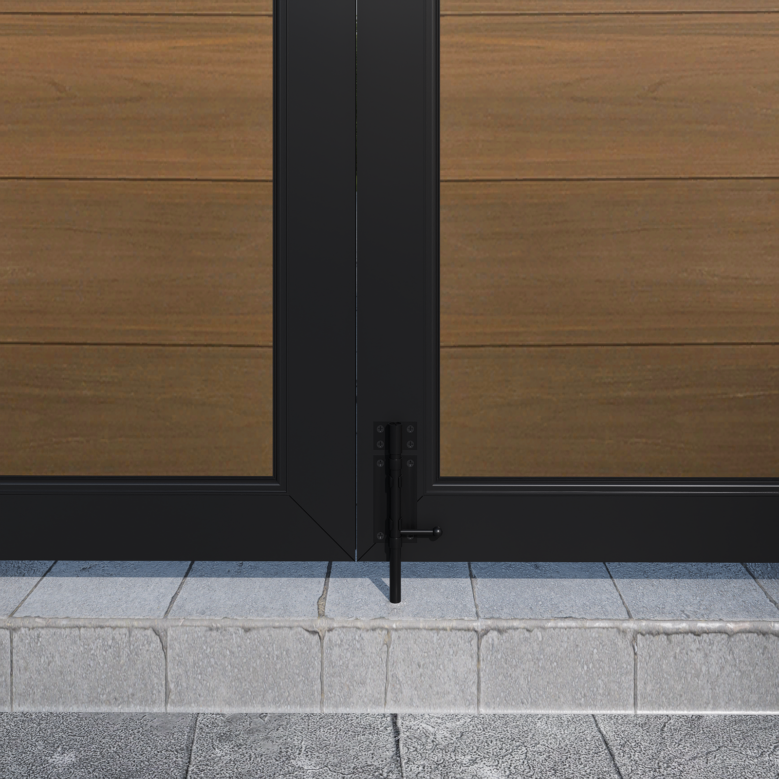 Courtyardmart 6ft x 6ft Composite Privacy Fence Gate with Metal Frame and Handle for Garden Backyard Patio