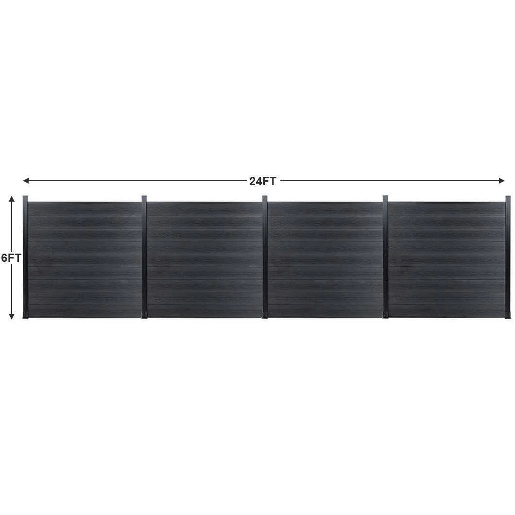 6ft x 6ft Outdoor Semi-Privacy Fence Panels with Wood Finish