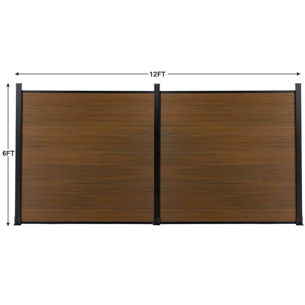 Modern Brown Composite Privacy Fence Panels for Backyard and Patio