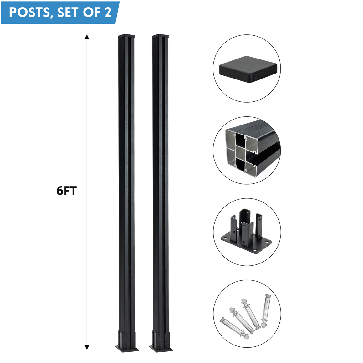 Easy-install 6ft x 6ft composite fence for modern backyard design
