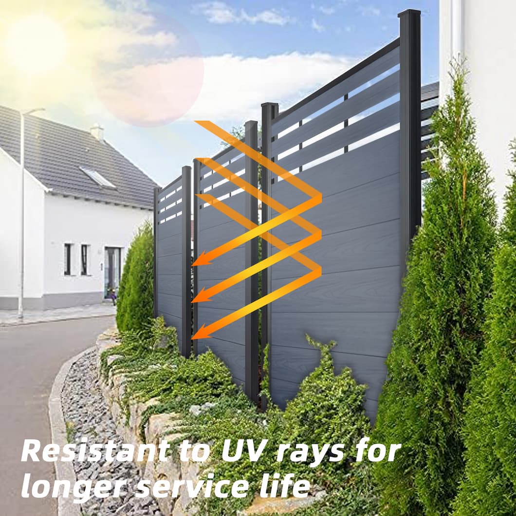 Courtyardmart composite privacy fence panel with weatherproof coating