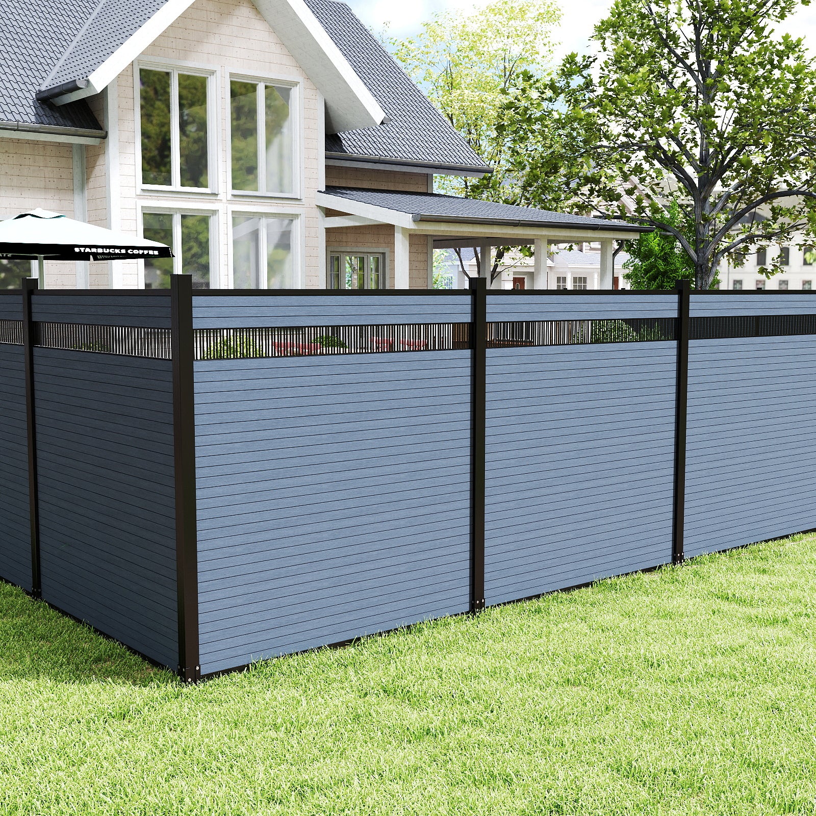 High-quality composite fencing panels with carving design