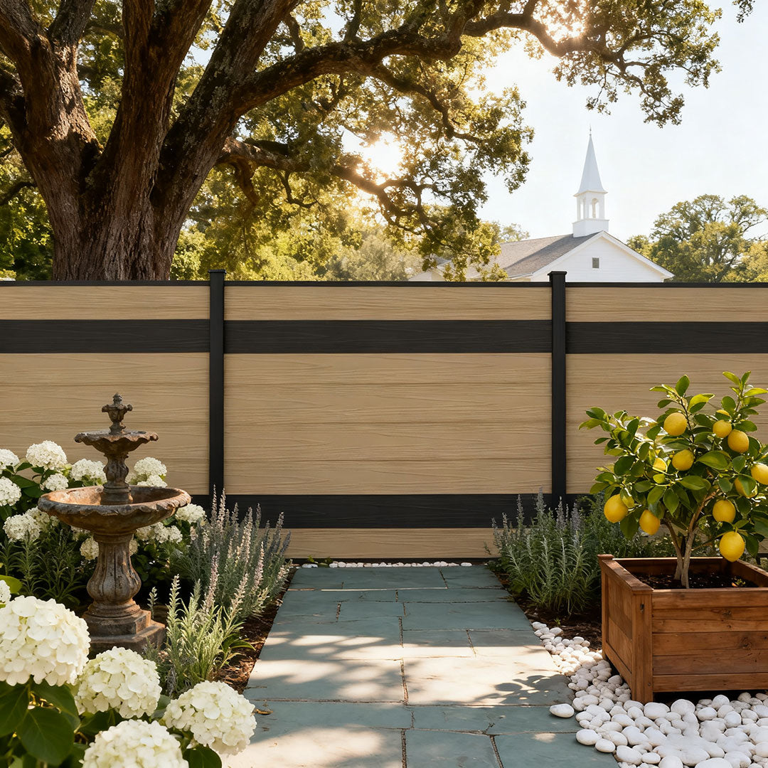 Waterproof and windproof WPC outdoor privacy fence by Courtyardmart