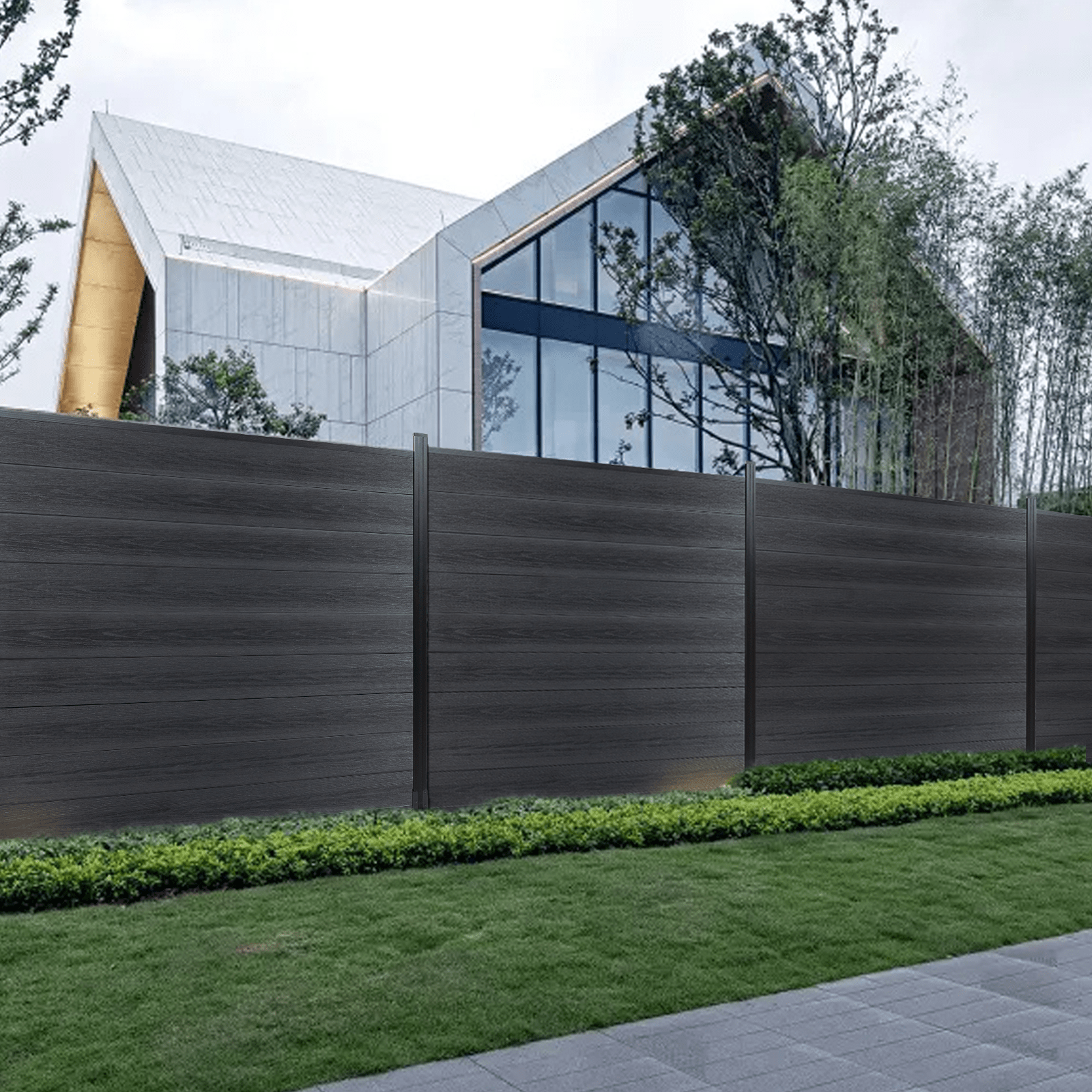 Courtyardmart modern privacy fence panels for patio and yard