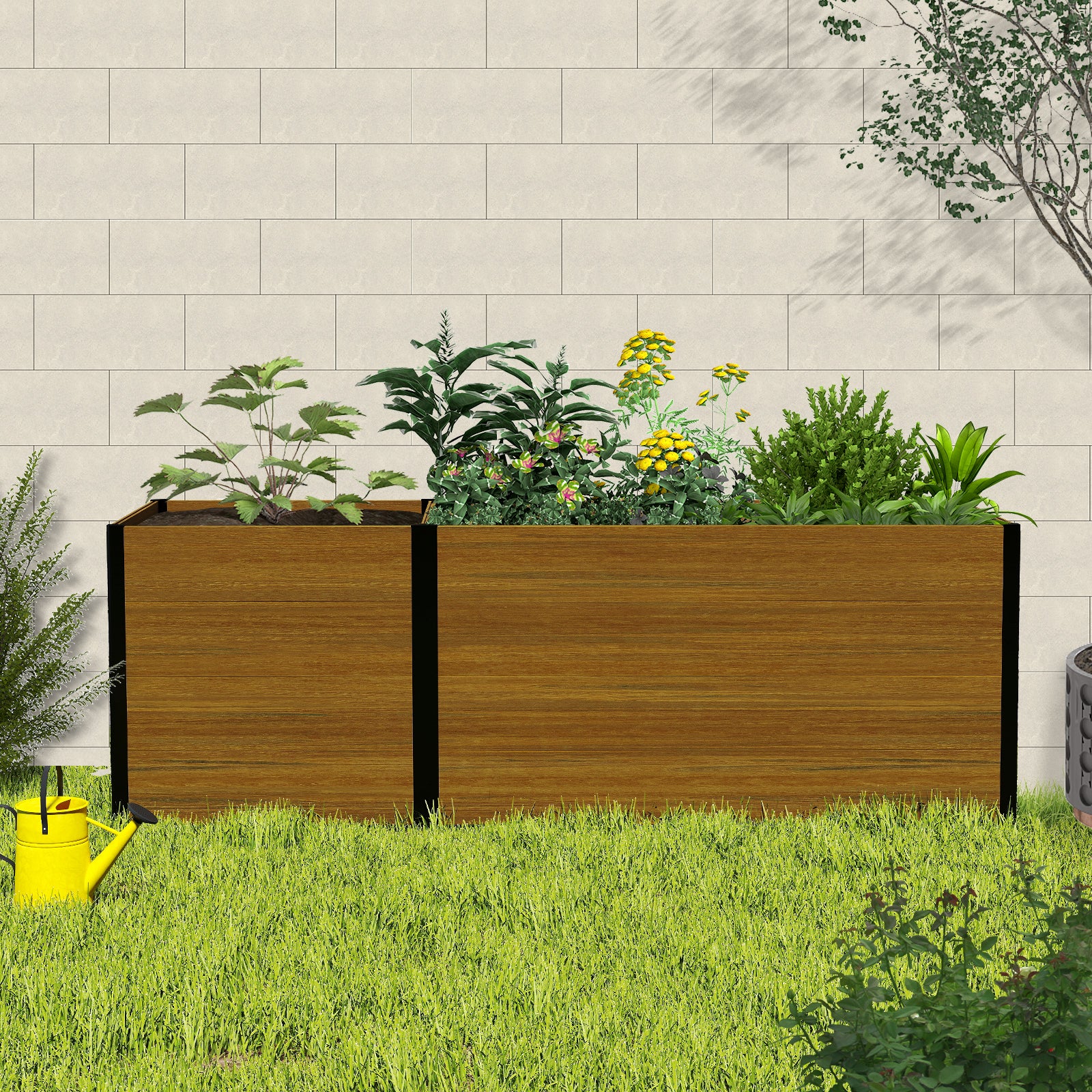 Courtyardmart 89.4in Large Outdoor Garden Box Raised Planter Bed for Backyard Patio Balcony or Garden Above Ground Flower Vegetable Garden Bed Planter Boxes Outdoor