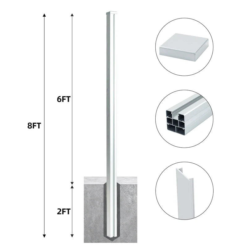 Courtyardmart black fence post for outdoor privacy fencing