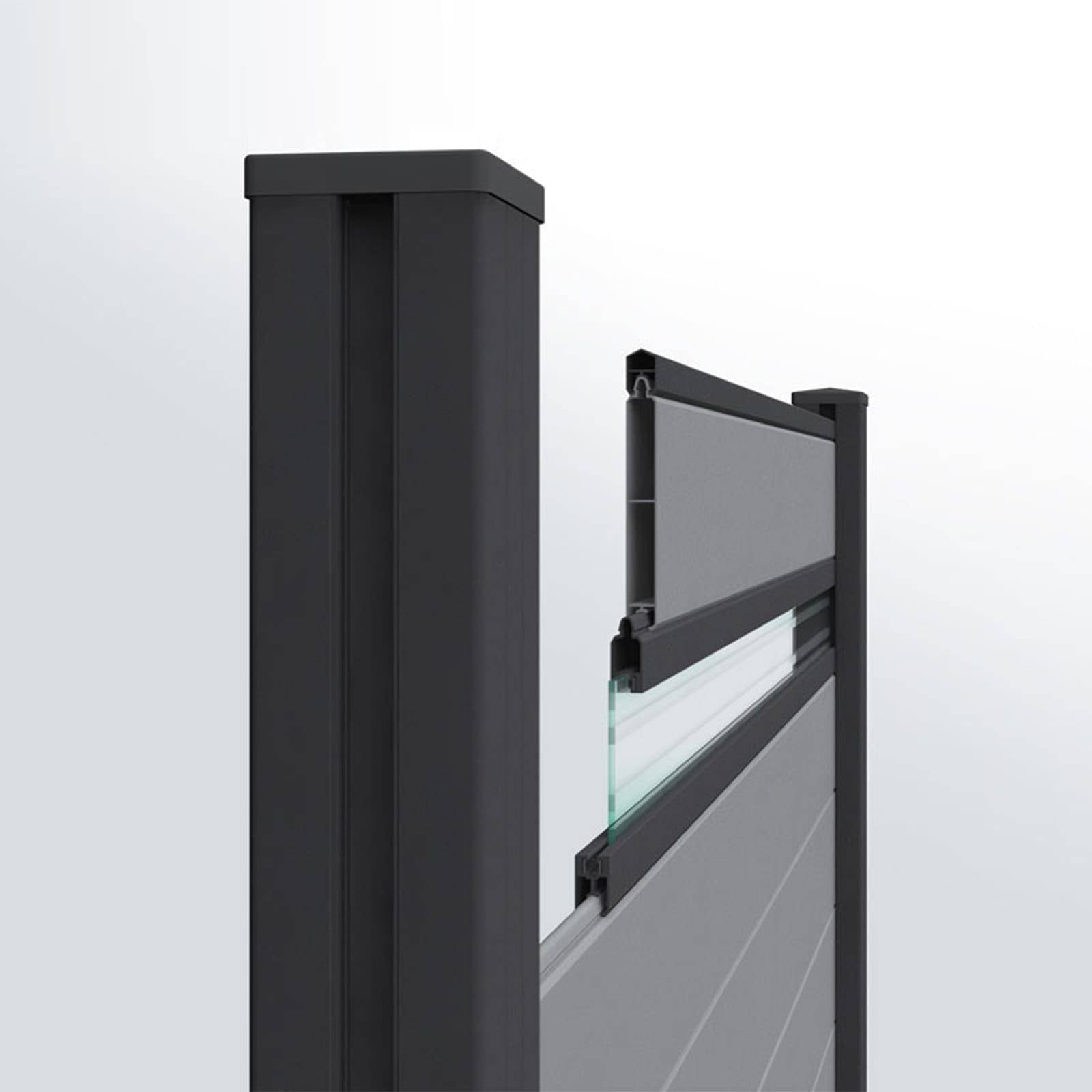 8ft black fence post for outdoor fencing installation
