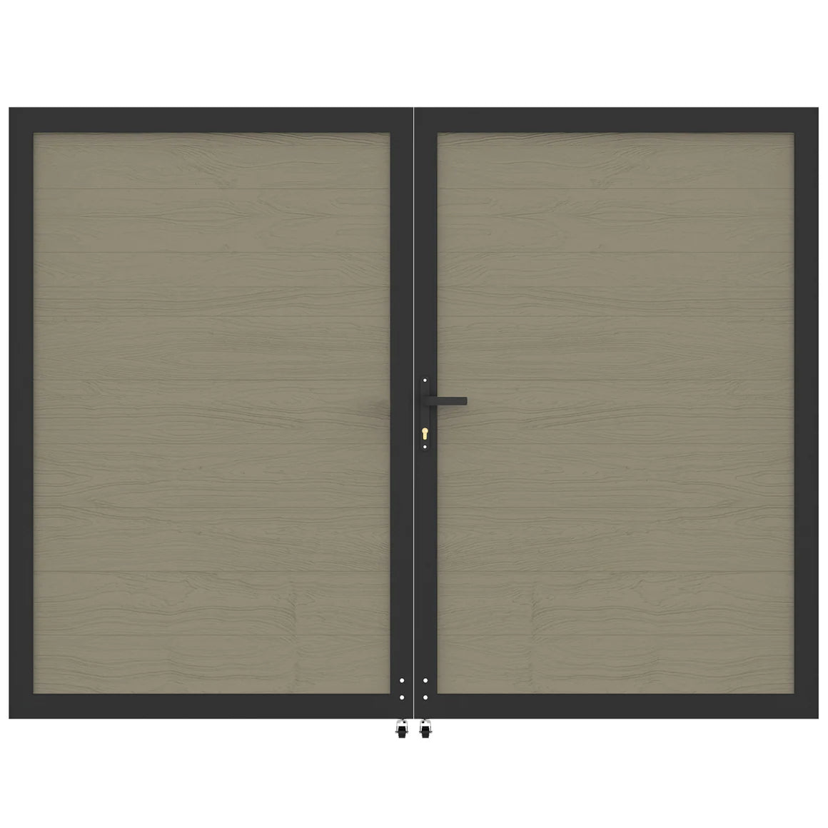 Aluminum framed backyard double gate