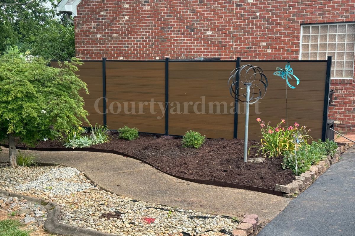 brown privacy fence