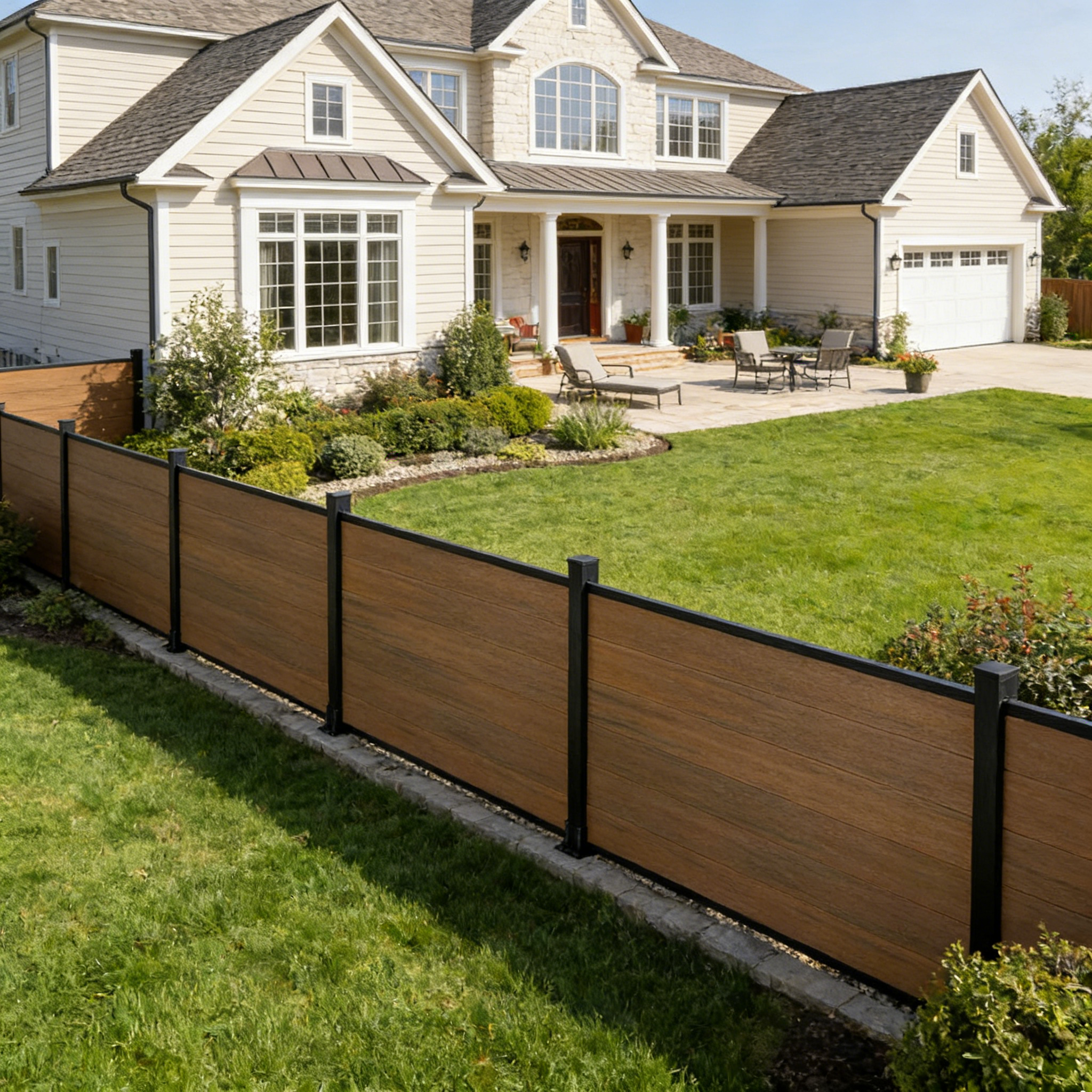 Premium 6ft x 6ft Composite Privacy Fence Panels - WPC Wood Finish