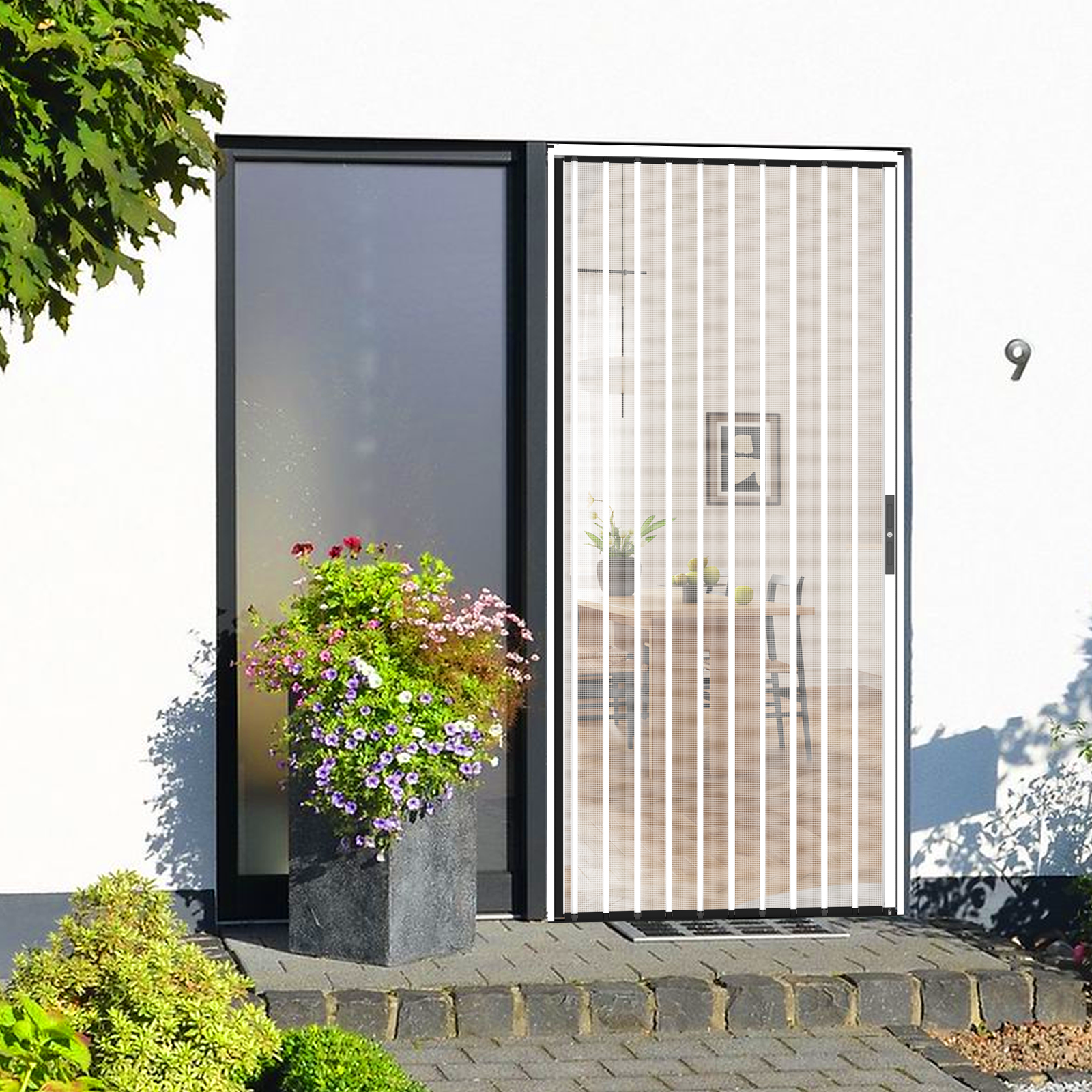 Retractable Screen Door 36" x 79.92" Aluminum Sliding Door with Lock, Magnetic Closure for Front & Patio Doors, Pet Proof