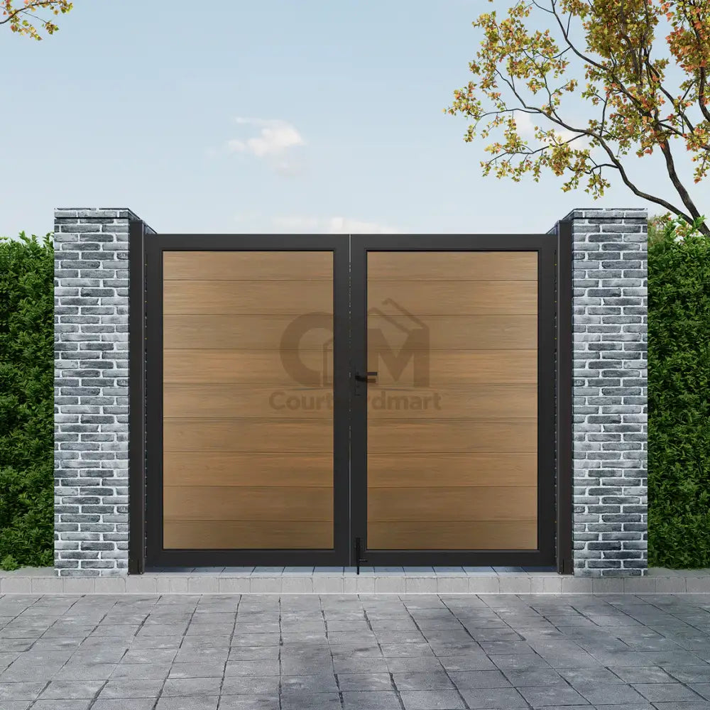 Courtyardmart 10ft x 6ft Composite Privacy Fence Gate Set with Strong Metal Frame Wide Outdoor Entry for Garden