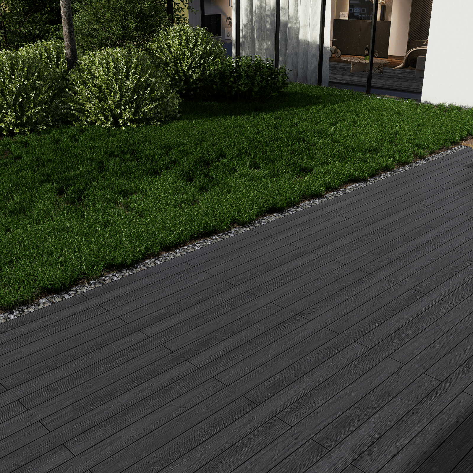 Mondaria Composite Decking Boards 96in*5.4in*0.9 Courtyard Terrace Rigid Surface Hard - CourtyardMart