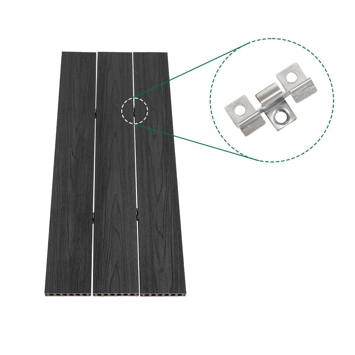 Mondaria Composite Decking Boards 96in*5.4in*0.9 Courtyard Terrace Rigid Surface Hard - CourtyardMart