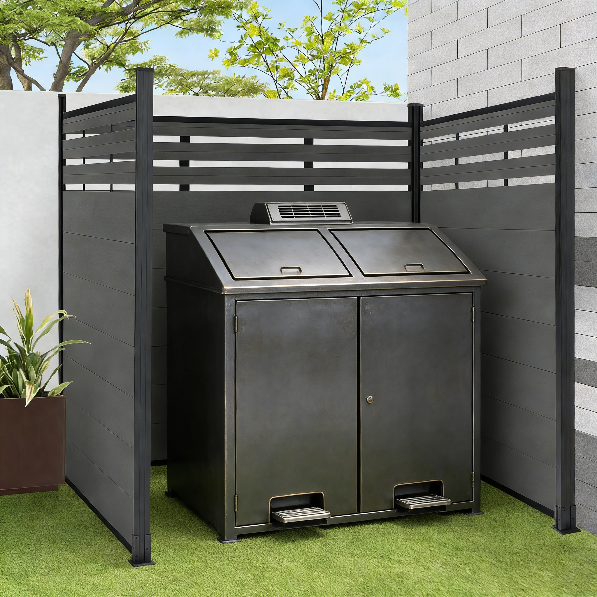 Dumpster Enclosure in a Residential Setting